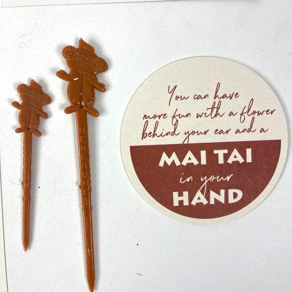 Trader Vics 75th Anniversary Lot Tiki Postcards Matches Swizzle Coasters Sticker - Picture 8 of 12